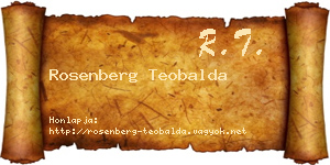Rosenberg Teobalda névjegykártya